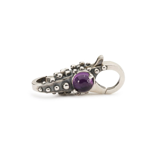 Chiusura moschettone Trollbeads con ametista viola MISURA UNICA