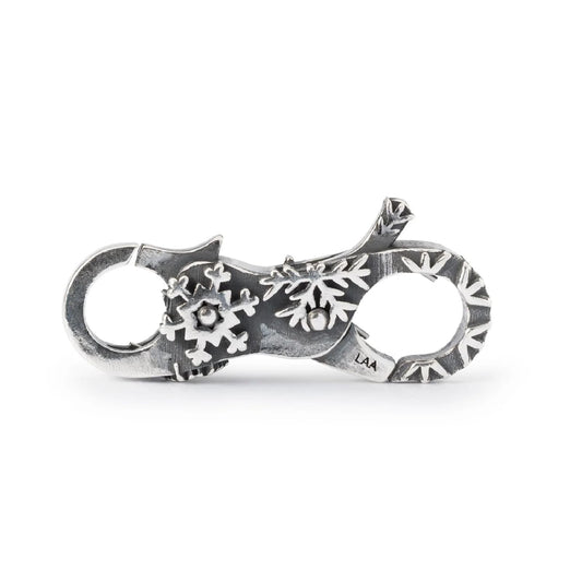 Chiusura moschettone Trollbeads con fiocchi di neve MISURA UNICA