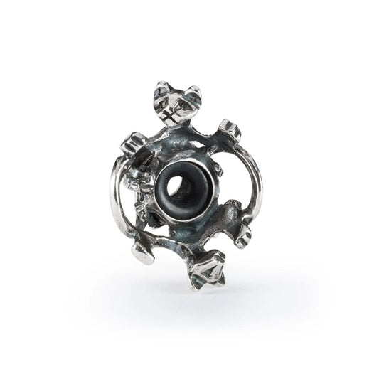 Stop Trollbeads in argento con gatti e gommino interno MISURA UNICA