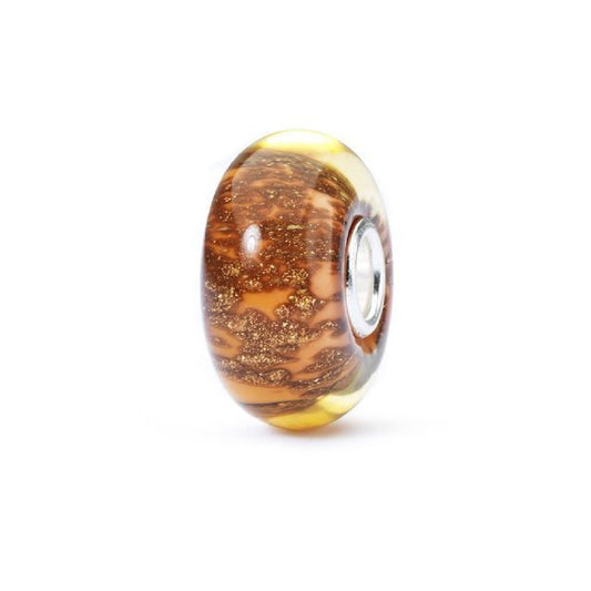 Beads donna Trollbeads in argento con vetro dorato MISURA UNICA