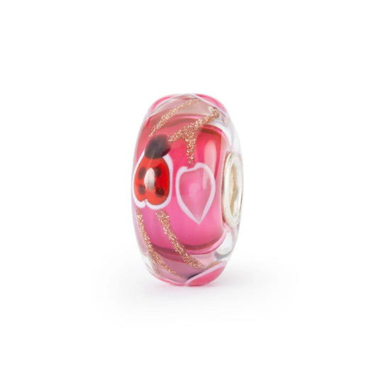 Beads donna Trollbeads argento e vetro con coccinella MISURA UNICA