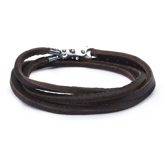 Bracciale multifilo Trollbeads realizzato in cuoio marrone 36 cm