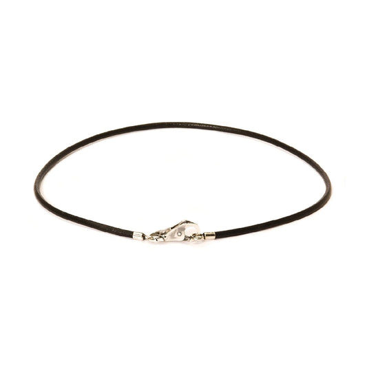 Collana girocollo 42 cm Trollbeads realizzato in cuoio nero MISURA UNICA