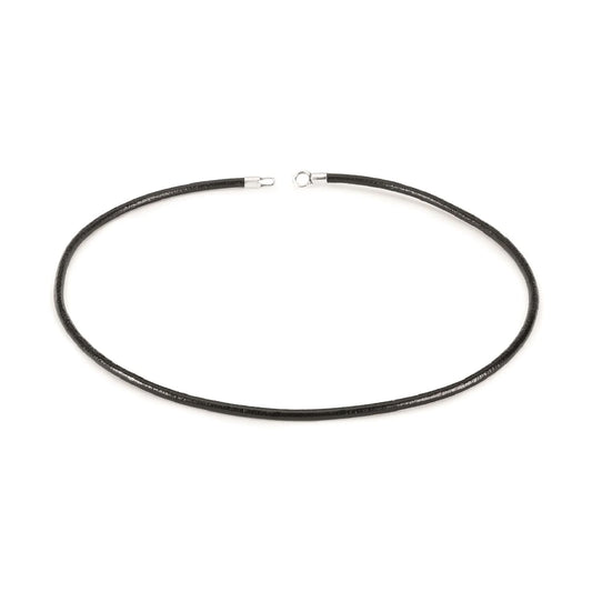 Collana girocollo 50 cm Trollbeads realizzato in cuoio nero MISURA UNICA