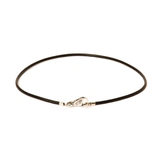 Collana girocollo 45 cm Trollbeads realizzato in cuoio nero MISURA UNICA