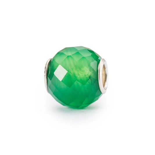 Beads Trollbeads con onice verde rotonda sfaccettata MISURA UNICA