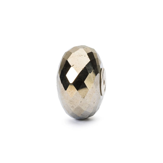Beads Trollbeads con pietra di pirite cromata sfaccettata MISURA UNICA