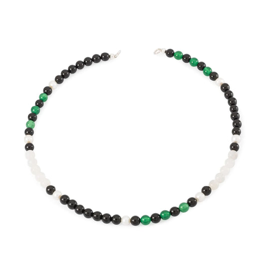 Collana 45 cm Trollbeads con onice, perle e pietre di luna MISURA UNICA