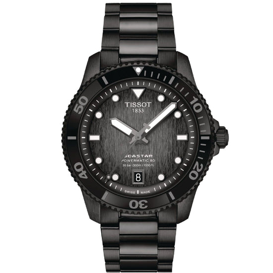 Orologio automatico uomo Tissot T-Sport in acciaio nero quadrante nero 40 mm T1208073305100-1