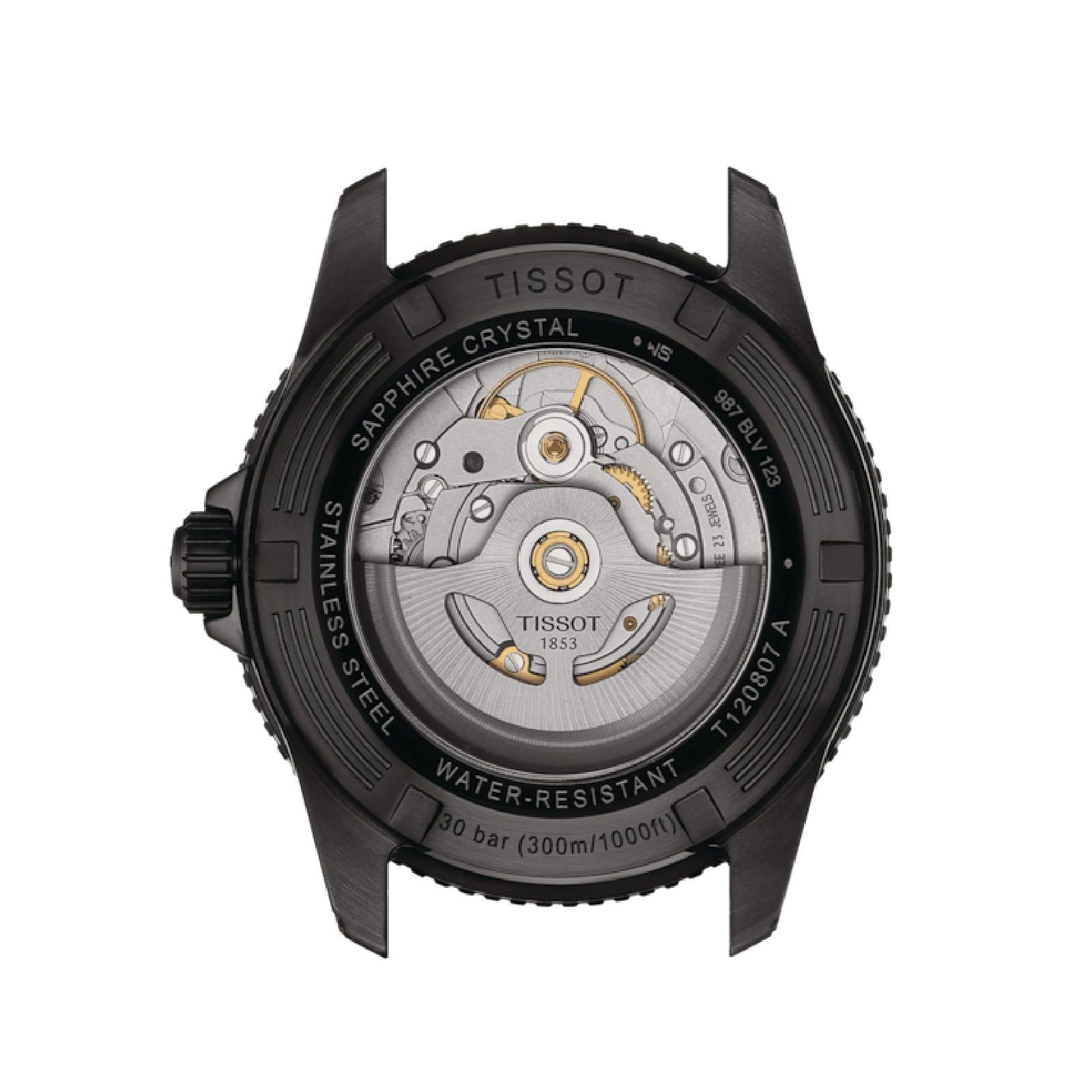 Orologio automatico uomo Tissot T-Sport in acciaio nero quadrante nero 40 mm T1208073305100-2