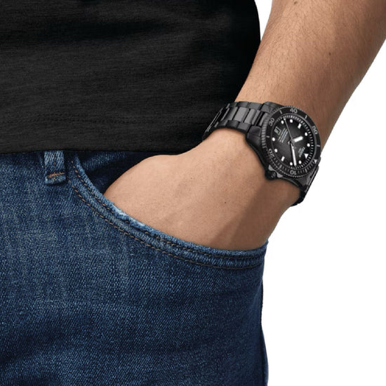 Orologio automatico uomo Tissot T-Sport in acciaio nero quadrante nero 40 mm T1208073305100-5