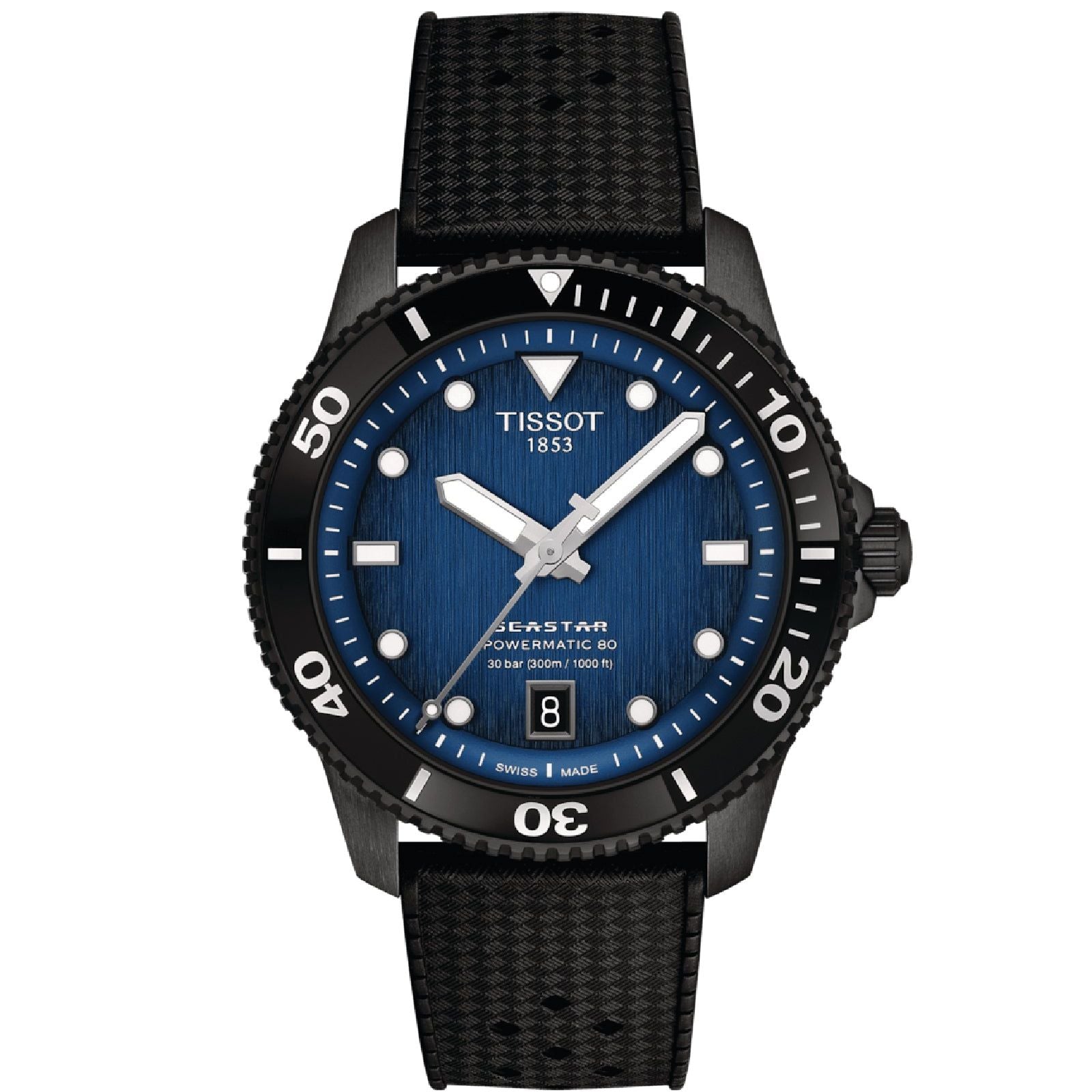 Orologio automatico uomo Tissot T-Sport in acciaio e gomma nera 40 mm T1208073704100-1