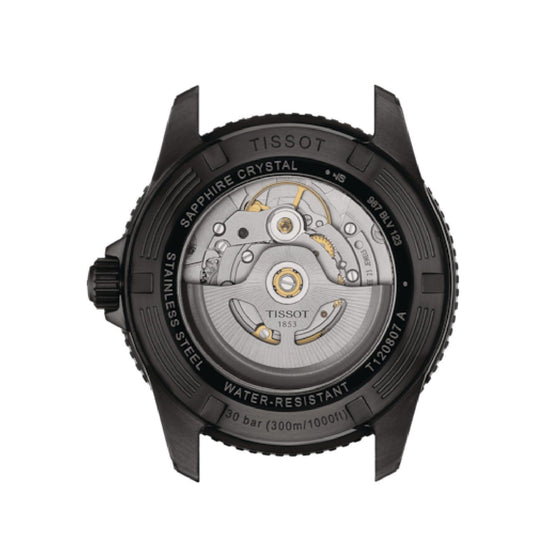 Orologio automatico uomo Tissot T-Sport in acciaio e gomma nera 40 mm T1208073704100-2