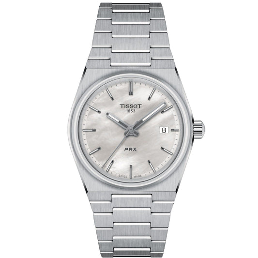 Orologio solo tempo donna Tissot T-Classic PRX in acciaio con madreperla 35 mm T1372101111100-1
