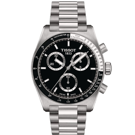 Orologio cronografo uomo Tissot T-Sport in acciaio quadrante nero 40 mm T1494171105100-1