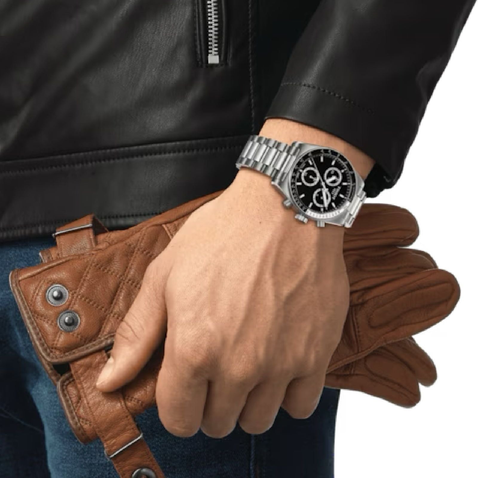 Orologio cronografo uomo Tissot T-Sport in acciaio quadrante nero 40 mm T1494171105100-5