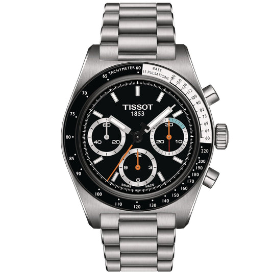 Orologio crono meccanico uomo Tissot T-Sport in acciaio quadrante nero 41 mm T1494592105100-1