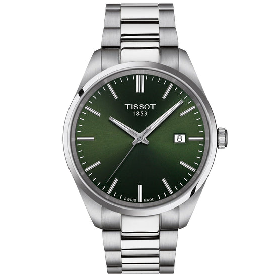 Orologio solo tempo uomo Tissot T-Classic in acciaio quadrante verde 40mm T1504101109100-1