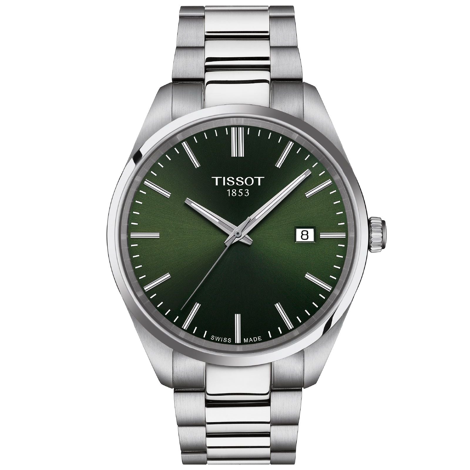 Orologio solo tempo uomo Tissot T-Classic in acciaio quadrante verde 40mm T1504101109100-1
