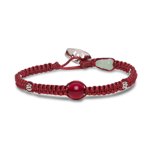 Bracciale Tamashii con Calabash in Giada e Agata rossa REGOLABILE