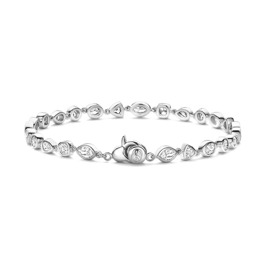 Bracciale in argento con zirconi TI SENTO Milano da donna 18 cm