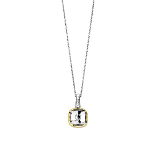 Collana con pendente TI SENTO Milano in argento bicolor e pavé MISURA UNICA