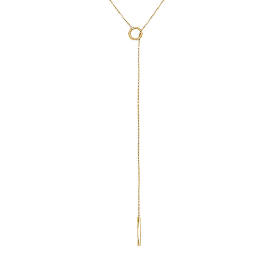 Collana donna Breil Flow in acciaio dorato con catena sottile ed elemento geometrico TJ3573