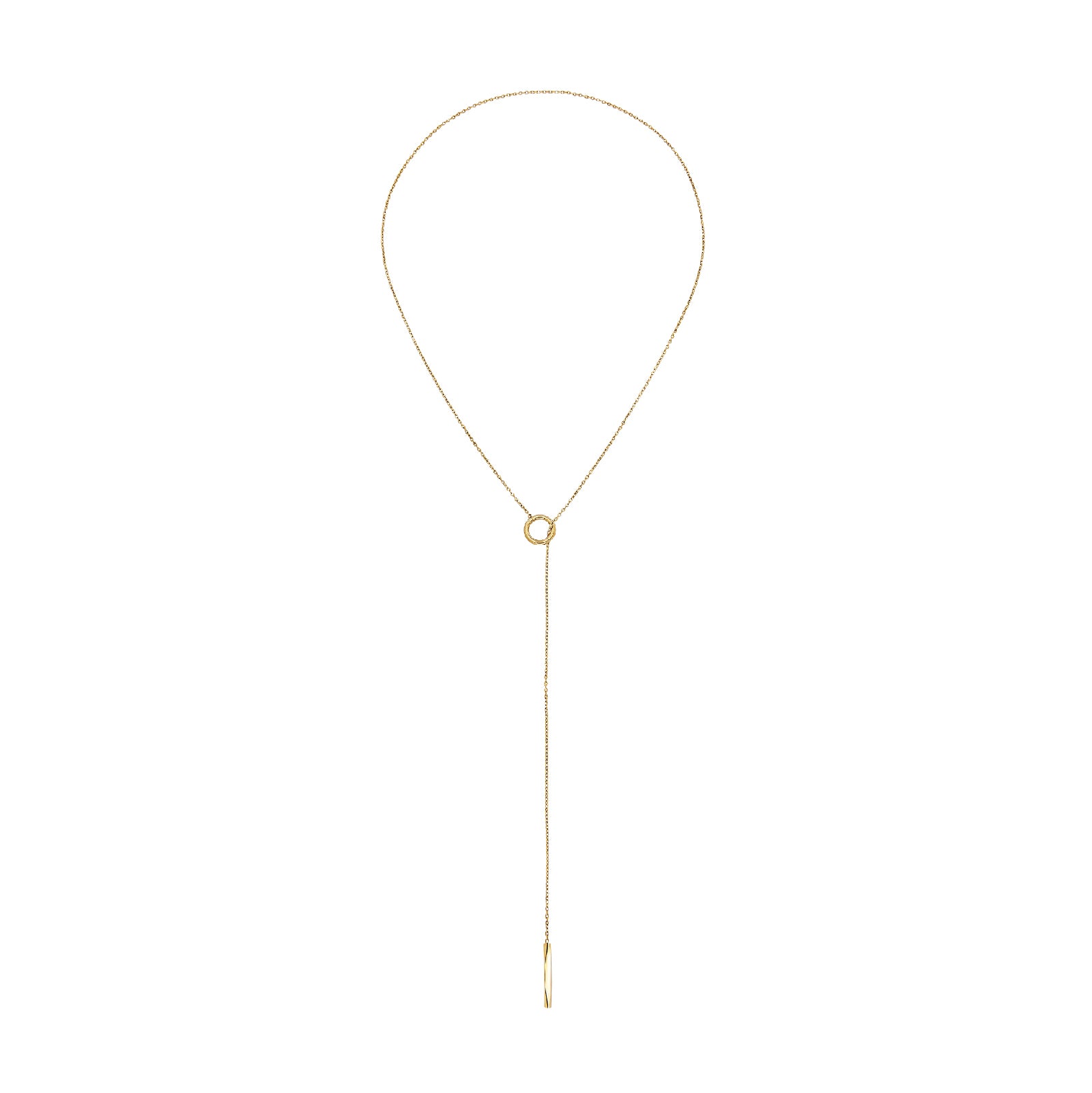 Collana donna Breil Flow in acciaio dorato con catena sottile ed elemento geometrico TJ3573