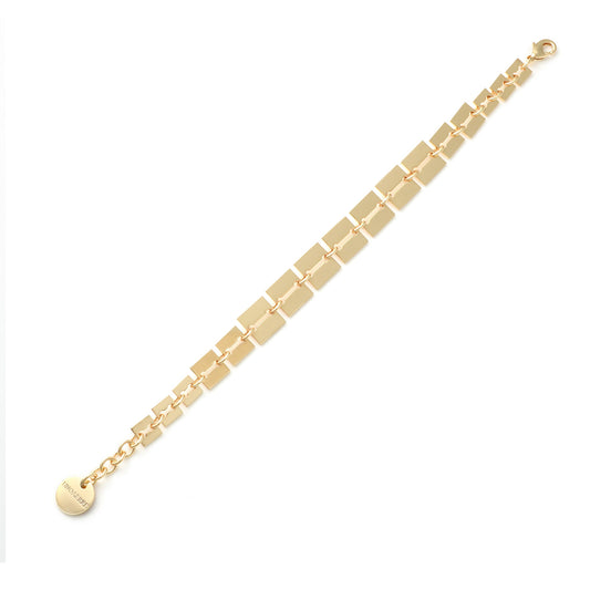 Bracciale catena Unoaerre in bronzo dorato con lamelle 19 cm