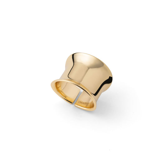 Anello a fascia spesso da donna Unoaerre in bronzo dorato