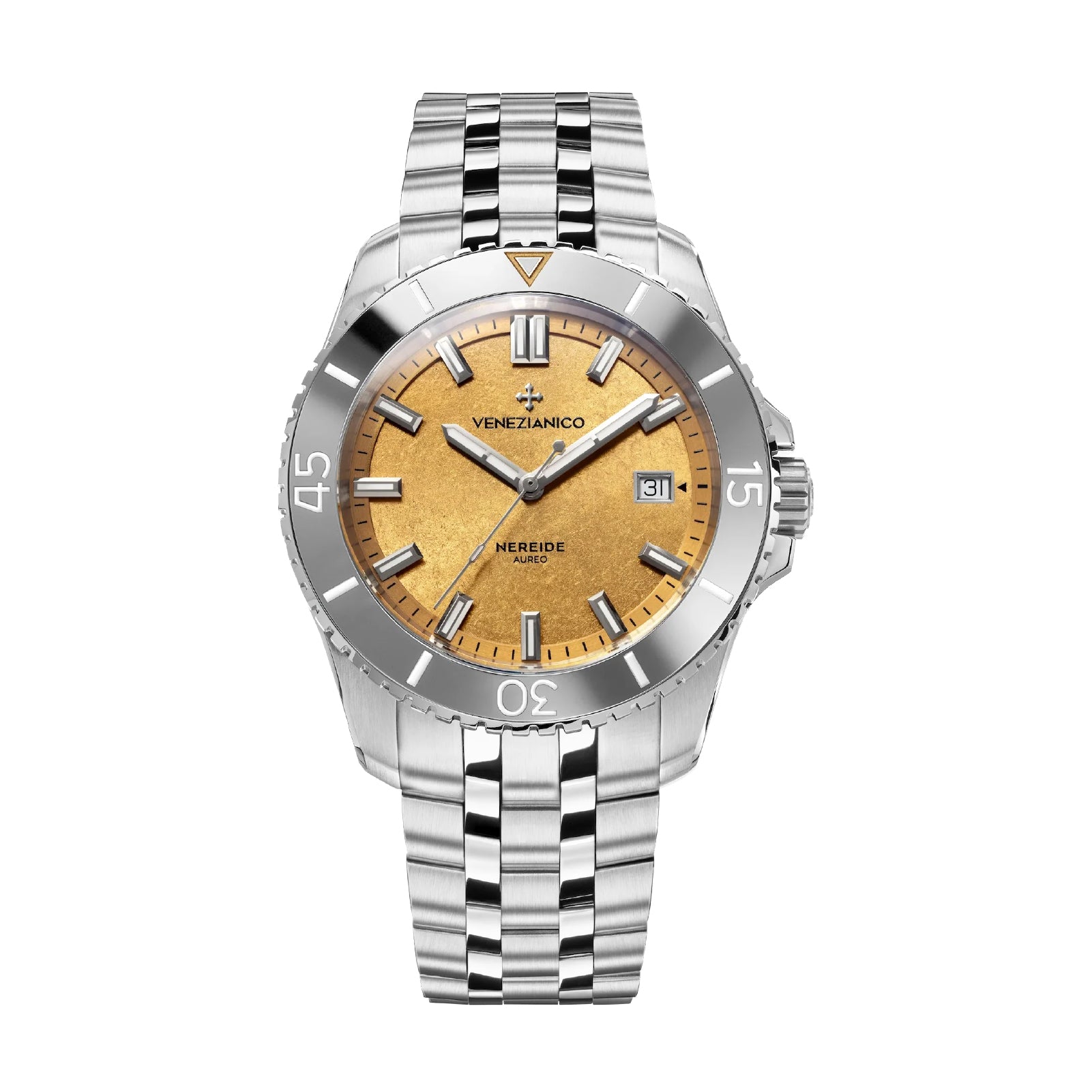 Orologio automatico Venezianico acciaio quadrante oro 18k