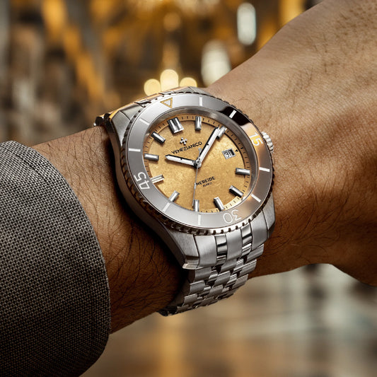 Orologio automatico Venezianico acciaio quadrante oro 18k