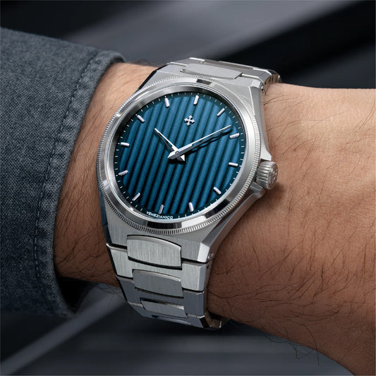 Orologio automatico Venezianico in acciaio con quadrante blu