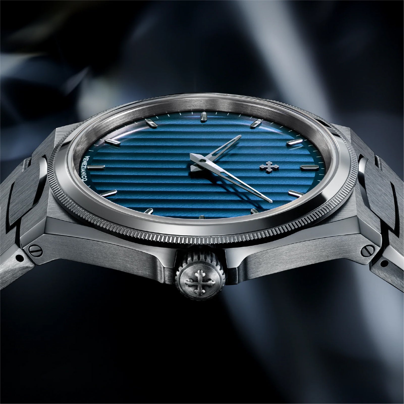 Orologio automatico Venezianico in acciaio con quadrante blu