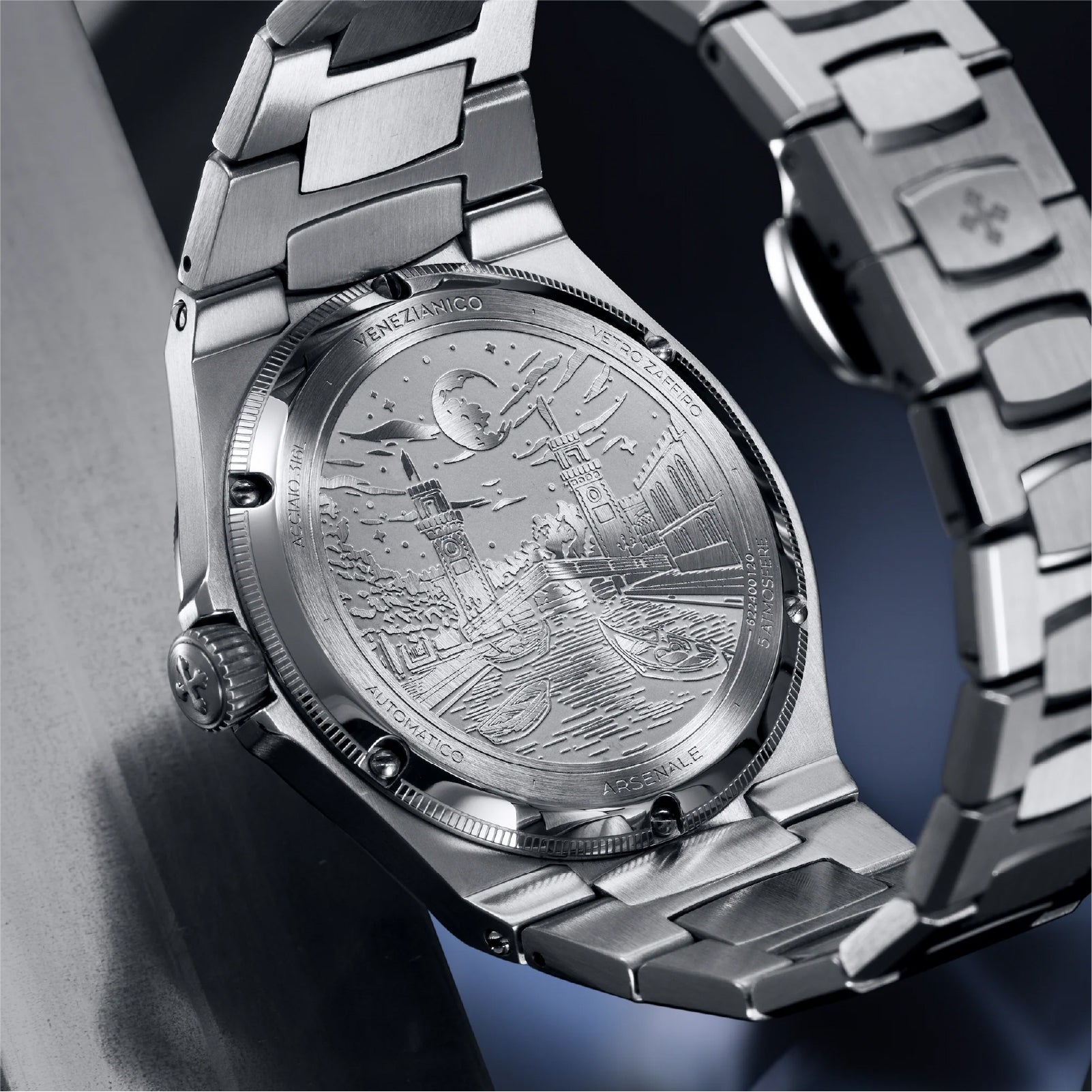 Orologio automatico Venezianico acciaio con quadrante nero