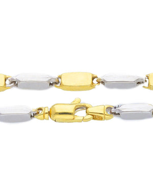 Collana catena da uomo JOY Gioielli Oro in oro bianco e giallo 18kt con maglie piatte bicolor VIM144GB50
