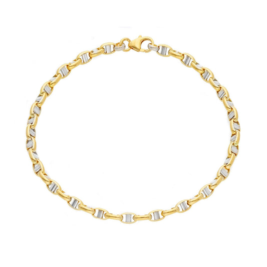 Bracciale uomo JOY Gioielli Oro in oro giallo e bianco maglie bicolor ovali VTS140GB21-1