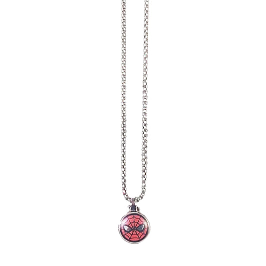 Collana bimbi Disney acciaio con ciondolo Spiderman Regolabile 14-18 cm