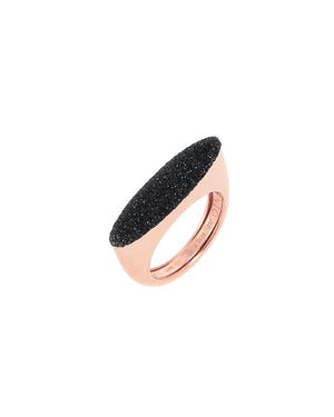 Anello da donna della collezione Pesavento Polvere Di Sogni in argento rosé 925 con sezione di polvere nera WPLVA2273