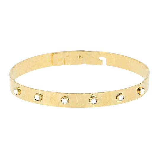 Bracciale rigido ZAG Bijoux acciaio dorato e pietre bianche Rigido