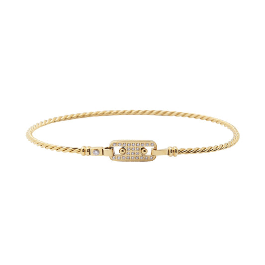 Bracciale donna ZAG Bijoux in acciaio dorato con zirconi 58,00 mm x 48,00 mm