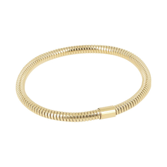 Bracciale rigido spesso ZAG Bijoux acciaio dorato da donna diametro 5,8 cm