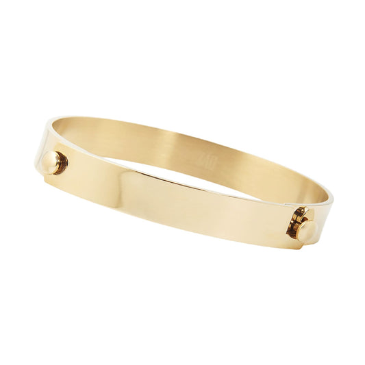 Bracciale rigido ZAG Bijoux acciaio oro con gancio laterale diametro 5,8 cm