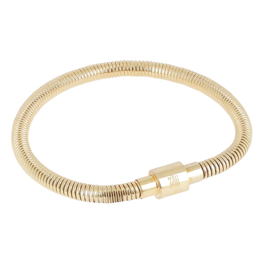 Bracciale rigido spesso ZAG Bijoux donna acciaio dorato diametro 6 cm