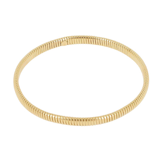 Bracciale rigido ZAG Bijoux acciaio dorato con scanalature Rigido