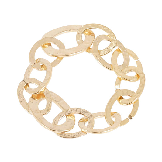Bracciale semirigido ZAG Bijoux acciaio oro con maglie ovali 20 cm