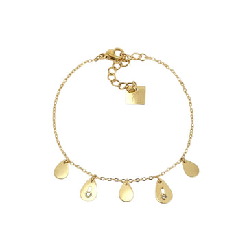 Bracciale da donna ZAG Bijoux in acciaio dorato con zirconi Regolabile 15,7-17,5 cm