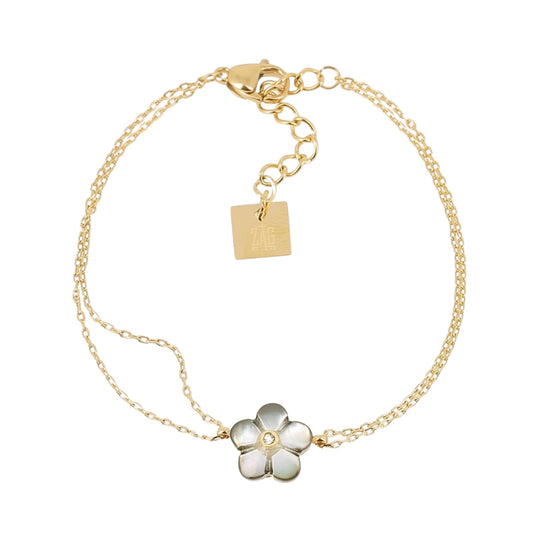 Bracciale da donna ZAG Bijoux in acciaio dorato e madreperla Regolabile 15,7-18 cm