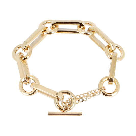 Bracciale catena ZAG Bijoux acciaio oro maglie ovali e cerchi 19 cm