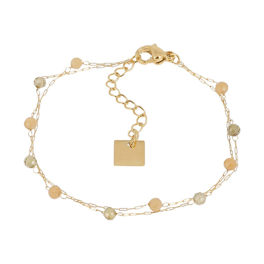 Bracciale ZAG Bijoux in acciaio dorato con pietre multicolor Regolabile 15-18 cm